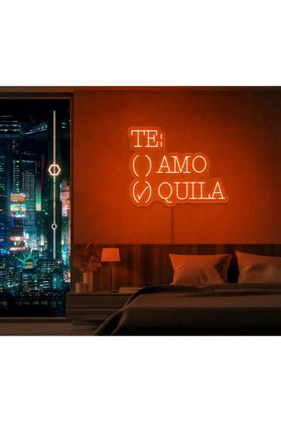 TE:AMO/QUILA Yazılı ve Şekilli Neon Tabela ürün görseli 1