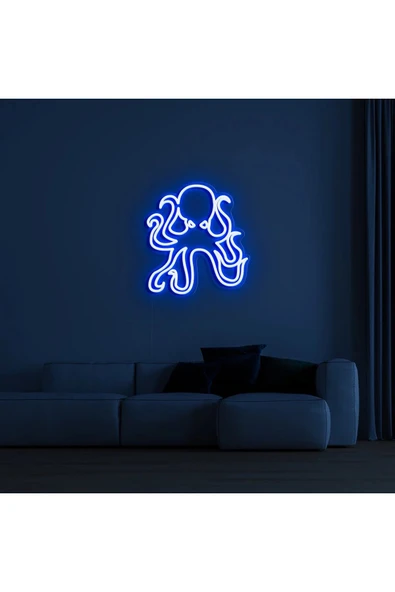 Ahtapot Figürlü Neon Tabela - Resim 2