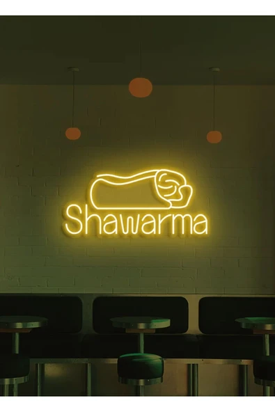 Shawarma Yazılı ve Şekilli Neon Tabela ürün görseli 1
