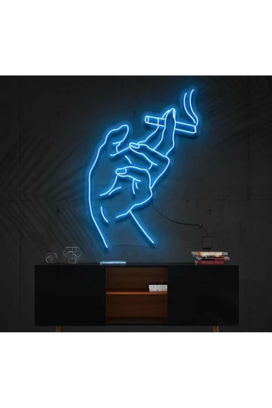 El ve Sigara Figürlü Dekoratif Neon Tabela ürün görseli 1