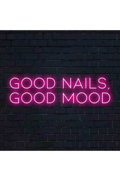 GOOD NAILS,GOOD MOOD Yazılı Neon Tabela ürün görseli 1
