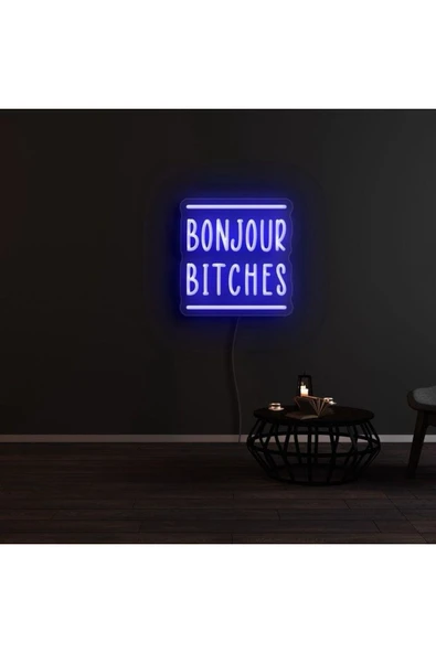 BONJOUR BITCHES Yazılı Neon Tabela ürün görseli 1