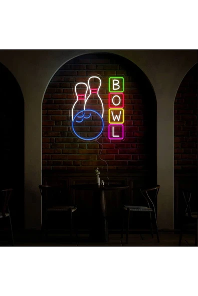 BOWL Yazılı ve Şekilli Neon Tabela ürün görseli 1