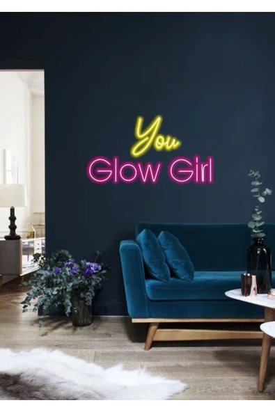 You Glow Girl Yazılı Neon Tabela ürün görseli 1