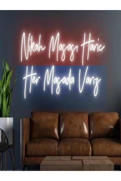 Nikah Masası Hariç Her Masada Varız Yazılı Neon Tabela ürün görseli 1