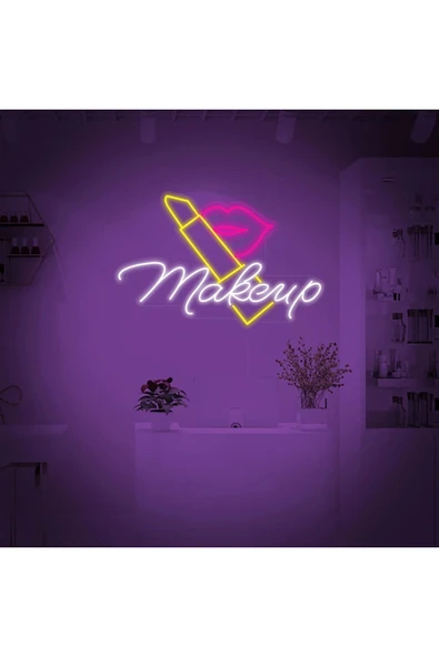 Makeup Yazılı ve Şekilli Neon Tabela ürün görseli 1