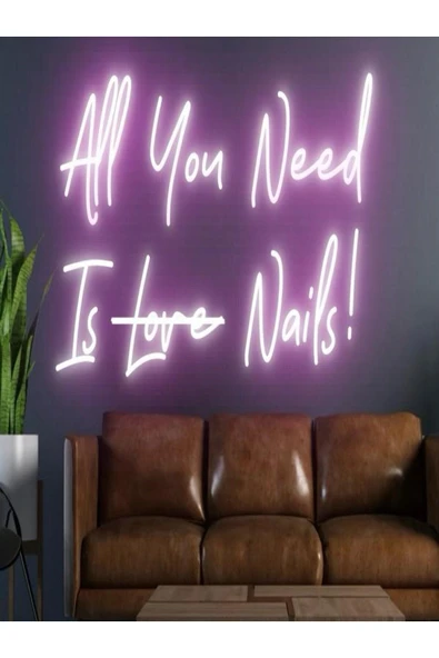 All You Need Is Love Nails! Yazılı Neon Tabela ürün görseli 1