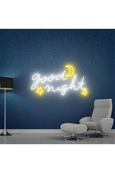 Good Nıght Yazılı ve Şekilli Neon Tabela ürün görseli 1