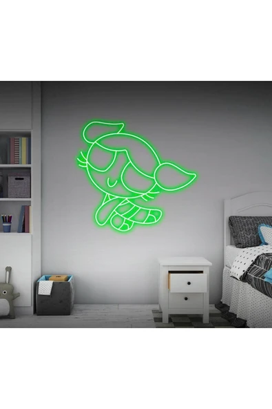 Power Puff Girls Bubbles Figürlü Neon Tabela ürün görseli 1