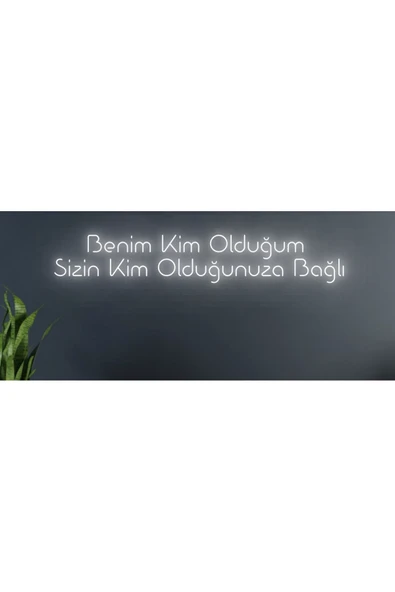 Benim Kim Olduğum Sizin Kim Olduğunuza Bağlı Yazılı Neon Tabela ürün görseli 1