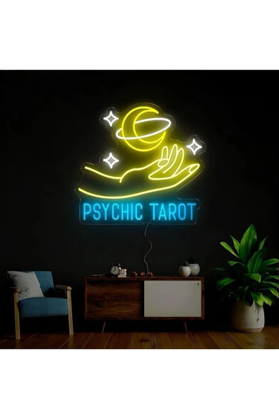 PSYCHIC TAROT Yazılı ve Şekilli Neon Tabela ürün görseli 1