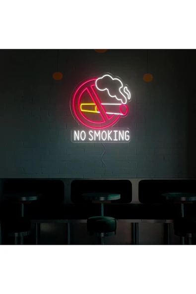 NO SMOKING Yazılı ve Şekilli Neon Tabela ürün görseli 1