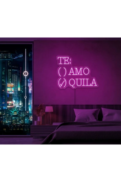 TE:AMO/QUILA Yazılı ve Şekilli Neon Tabela ürün görseli 1