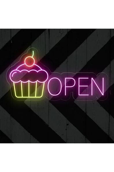OPEN Yazılı ve Şekilli Neon Tabela ürün görseli 1