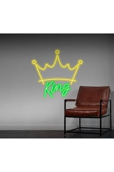 King Yazılı ve Şekilli Neon Tabela ürün görseli 1