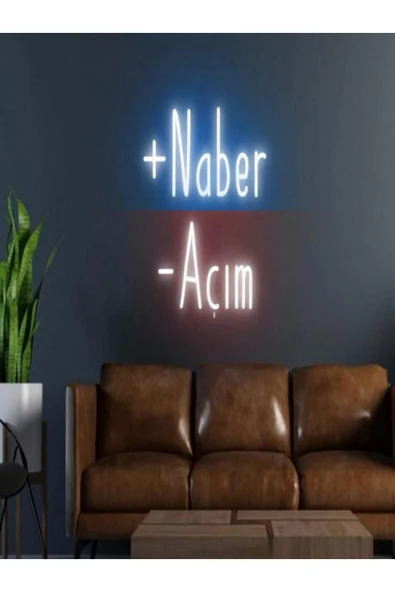 +Naber -Açım Yazılı Neon Tabela ürün görseli 1