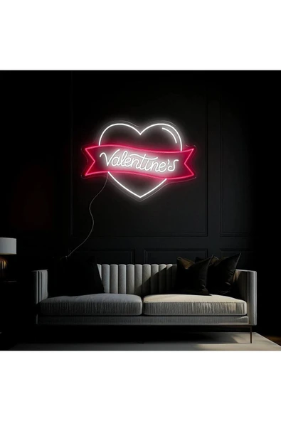 Valentine's Yazılı ve Şekilli Neon Tabela ürün görseli 1