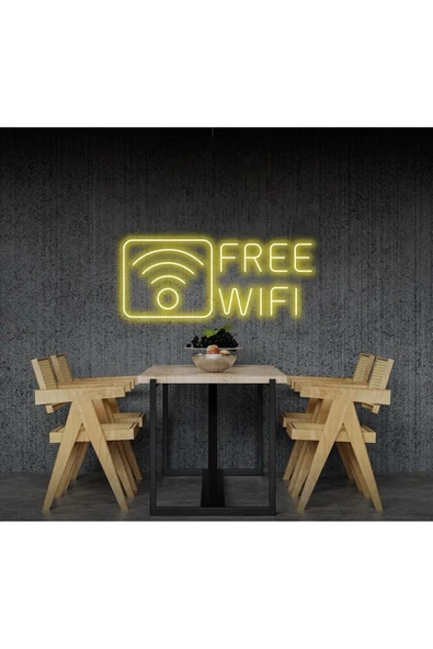 FREE WIFI Yazılı ve Şekilli Neon Tabela ürün görseli 1