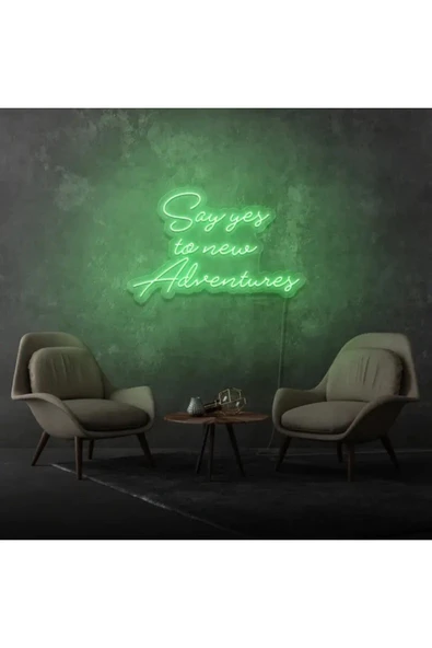 Say Yes To New Adventures Yazılı Neon Tabela ürün görseli 1