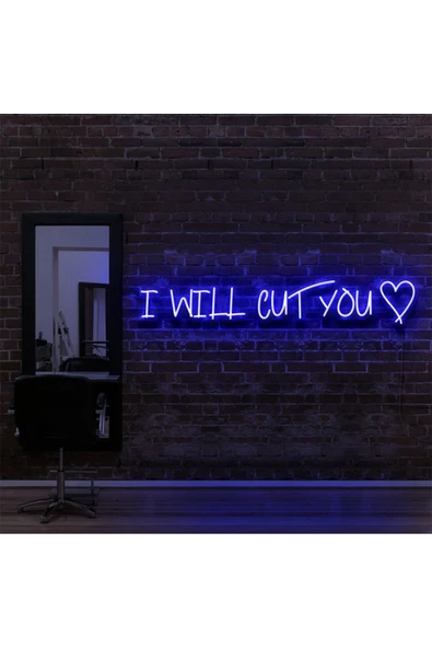 I WILL CUT YOU Yazılı Neon Tabela ürün görseli 1