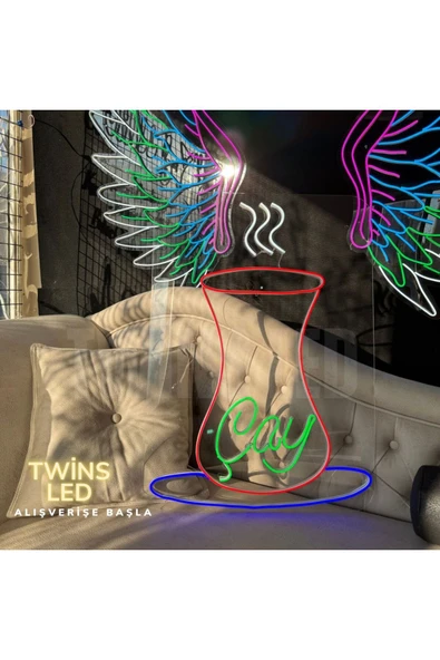 Çay Yazılı ve Şekilli Neon Tabela ürün görseli 1