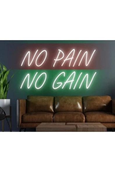 NO PAIN NO GAIN Yazılı Neon Tabela ürün görseli 1
