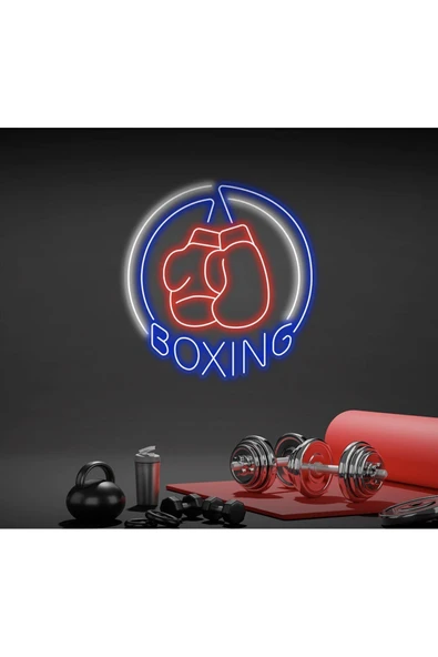 BOXING Yazılı ve Boks Eldiveni Figürlü Neon Tabela ürün görseli 1