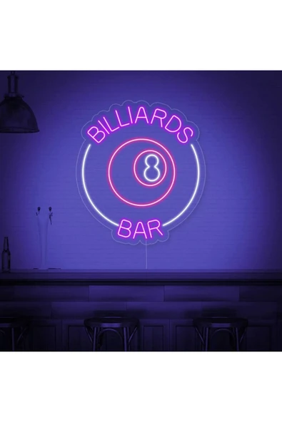 BILLIARDS BAR Yazılı ve Şekilli Neon Tabela ürün görseli 1