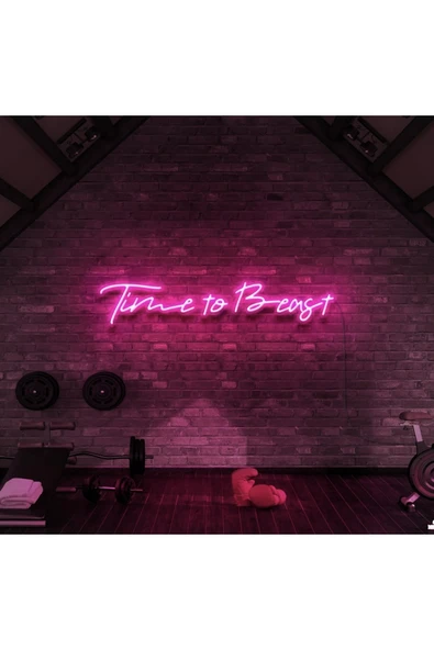 Time to Beast Yazılı Neon Tabela ürün görseli 1