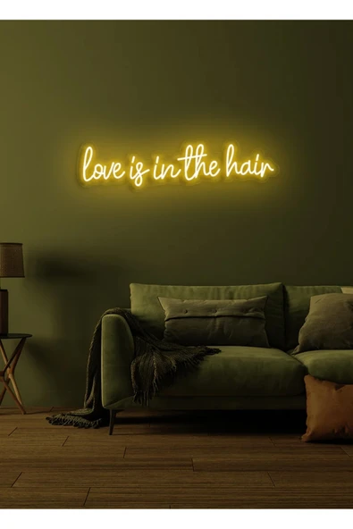 Love is in the hair Yazılı Neon Tabela ürün görseli 1
