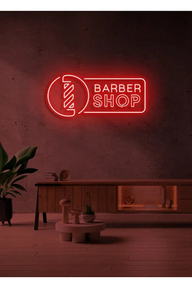 BARBER SHOP Yazılı ve Şekilli Neon Tabela ürün görseli 1
