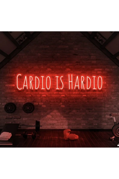 CARDIO IS HARDIO Yazılı Neon Tabela ürün görseli 1