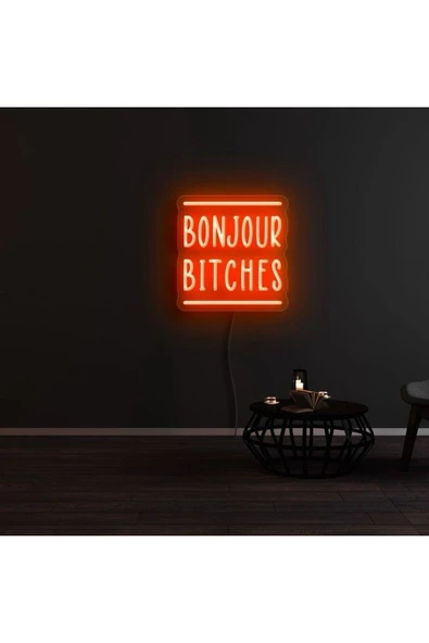 BONJOUR BITCHES Yazılı Neon Tabela ürün görseli 1