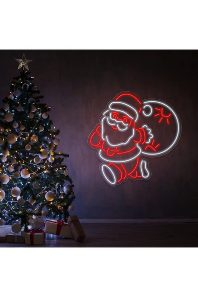 Noel Baba Figürlü Yılbaşı Temalı Neon Tabela ürün görseli 1