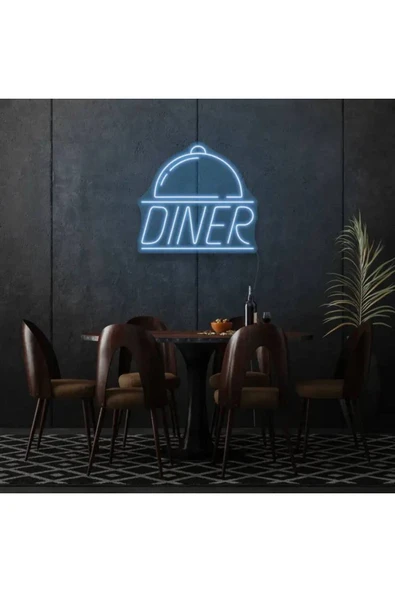 Restoranlara Özel Diner Yazılı ve Şekilli Neon Tabela ürün görseli 1
