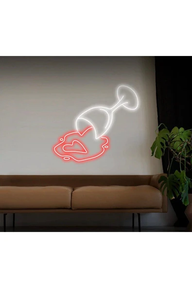 Şarap Bardağı Figürlü Neon Tabela ürün görseli 1