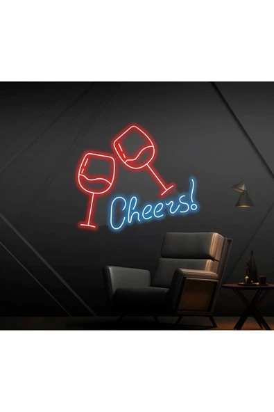Cheers! Yazılı ve Şekilli Neon Tabela ürün görseli 1