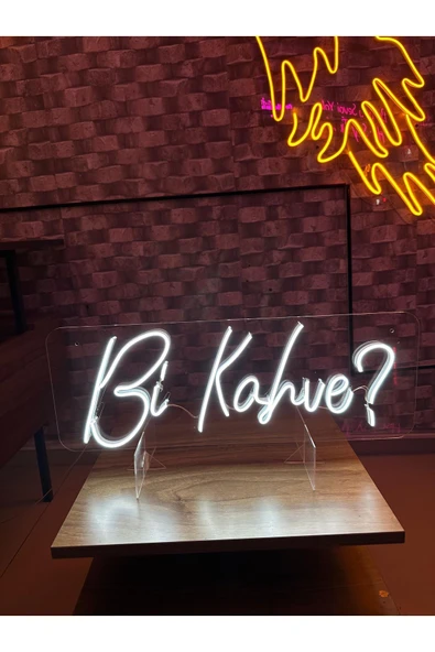 Bi Kahve? Yazılı Neon Tabela - Resim 4