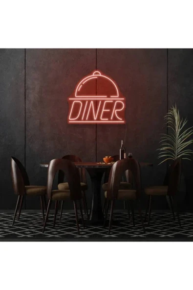 Restoranlara Özel Diner Yazılı ve Şekilli Neon Tabela ürün görseli 1