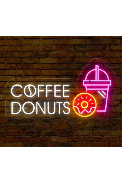 COFFEE DONUTS Yazılı ve Şekilli Neon Tabela ürün görseli 1