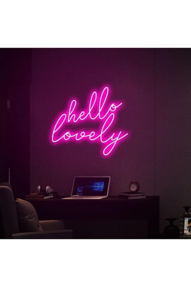 Hello Lovely Yazılı Neon Tabela ürün görseli 1