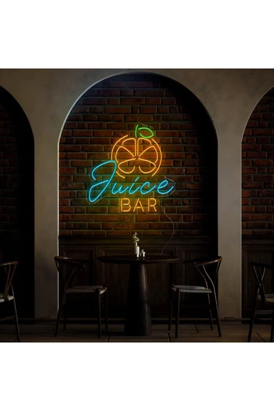 Juice BAR Yazılı ve Şekilli Neon Tabela ürün görseli 1