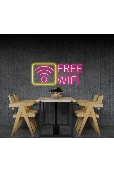 FREE WIFI Yazılı ve Şekilli Neon Tabela ürün görseli 1