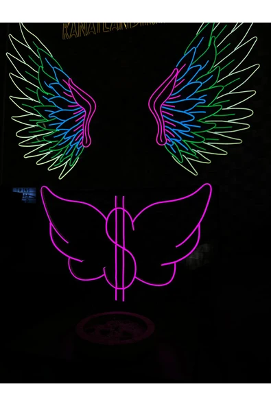 Dolarlı Kanat Şekilli Neon Tabela - Resim 2