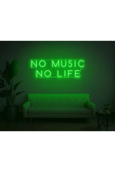 NO MUSİC NO LIFE Yazılı Neon Tabela ürün görseli 1