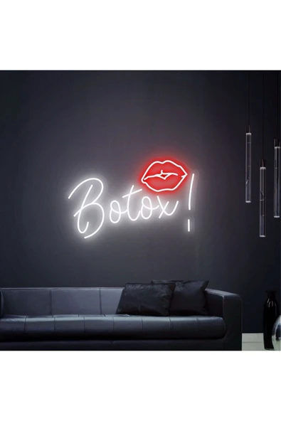 Botox! Yazılı Dudak Figürlü Neon Tabela ürün görseli 1