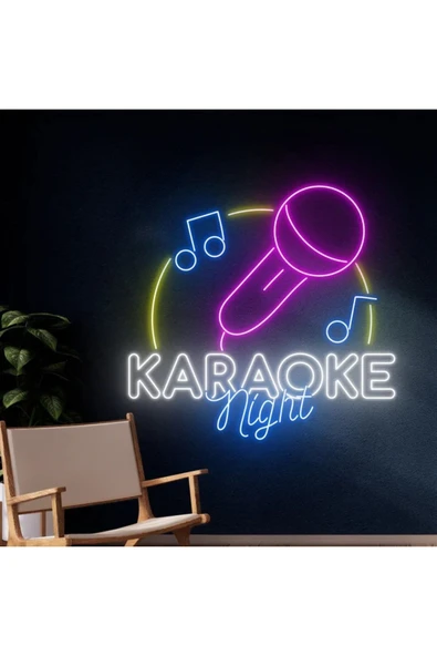 KARAOKE Night Yazılı ve Şekilli Neon Tabela ürün görseli 1