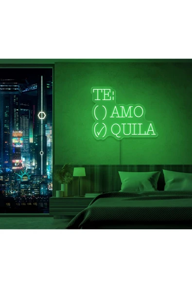 TE:AMO/QUILA Yazılı ve Şekilli Neon Tabela ürün görseli 1