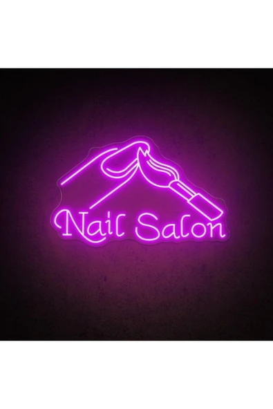 Nail Salon Yazılı ve Şekilli Neon Tabela ürün görseli 1