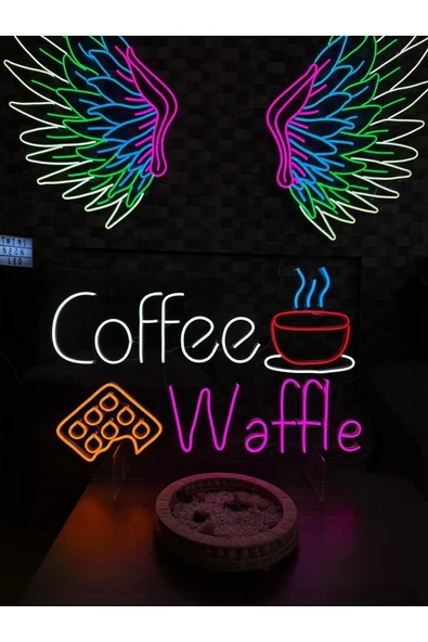 Coffee Waffle Yazılı ve Şekilli Neon Tabela - Resim 3